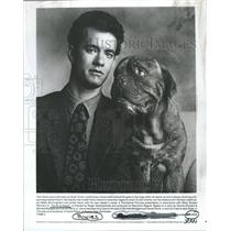 1989 Press Photo Turner Hooch Film Actor Hanks With Dog - RRW45359