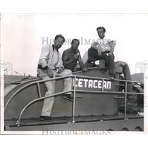 1955 Press Photo Edmond Martine, Fred Zendar, Zane Mckoskey on Cetacean
