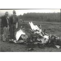 1957 Press Photo Motor Ripped From Small Aircraft in Crash, Falkville, Alabama