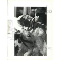 1991 Press Photo Shawn Cheramie with his Herford Heffer at LSU Junior Livestock