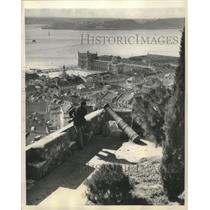 1958 Press Photo Fortress of St. George looks over Tagus River, Lisbon, Portugal