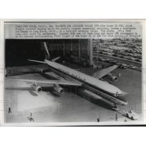 1966 Press Photo Roll out ceremony for Douglas Super 61 DC-8 commercial jet.