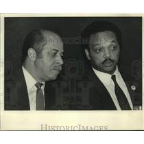 1986 Press Photo Reverend Jesse Jackson & Birmingham Mayor Richard Arrington Jr.