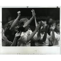 1988 Press Photo Northwest Airlines Workers Strike Mich