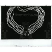 1988 Press Photo Pearl and Diamond Necklace Jewellery