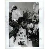 1986 Press Photo AT & T Strikers Rally Tracene White - RRW94643