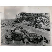 1966 Press Photo Seaman Strike Ferry Terminal Traffic