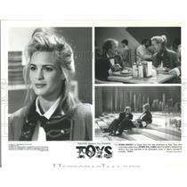1992 Press Photo Actress Robin Wright And Robin Williams In Movie Toys