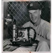 1955 Press Photo Andy Carey, 3rd baseman for NY Yankees