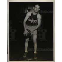 1929 Press Photo Naury, Yale University Basketball Guard, New Haven Connecticut