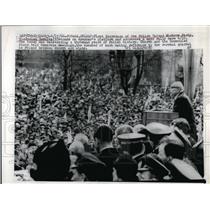 1966 Press Photo Wladyslaw Gomulka Addresses Rally in Posnan, Poland