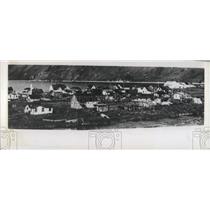 1942 Press Photo Harbor & village at Unalaska from US Naval Base