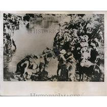 1933 Press Photo Poona, India British Battalion in jungle - nec53788