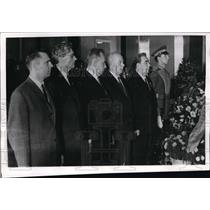 1968 Press Photo Soviet Leaders Stand As Honor Guard At Funeral