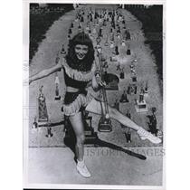 1958 Press Photo Vicki Ann Smith baton twirler in Dayton Ohio