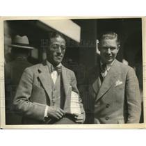 1926 Press Photo Fastest Human Charley Paddock Meets AAU Secretary Sawada