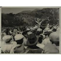 1933 Press Photo La Calif relief workers threaten strike Earl E Jensen speech