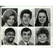 1969 Press Photo Marjorie Lord, Rusty Hamer, Angela Cartwright, Rosey Grier, Sid