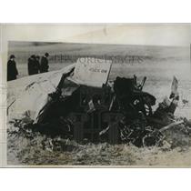 1934 Press Photo Wreckage of Army Plane Which Killed Lt. T.A. A. Wood
