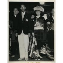1932 Photo Japanese Olympic champ Chuhie Nambu weds Hisako Yokota