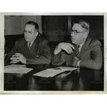 1943 Press Photo Agriculture Secretary Ezra Taft Benson, Farm Leader John Riggle