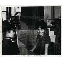 1967 Press Photo Sales Girl Waits on Customer at Alma Ata Department Store Russ