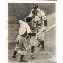 1938 Press Photo New York Yankee Players Congratulated at the Plate - cvs01778