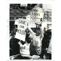 1988 Press Photo Jesse Jackson at the Engineer's Hall Rally - cva18247