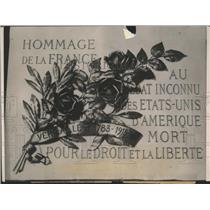 1921 Press Photo France Honors US War Dead