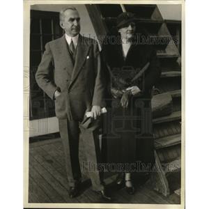 1935 Press Photo New York Mr. George Messersmith and his wife. Arrive in NYC