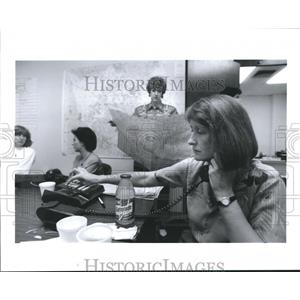 1992 Press Photo Command Central for the Pro-Choice Coalition, Abortion, Houston