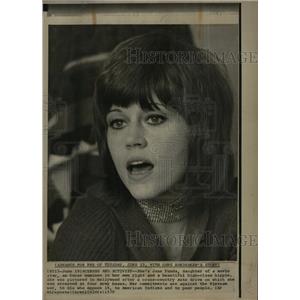 1970 Press Photo Actress Activist Fonda Back Hollywood - RRW20801