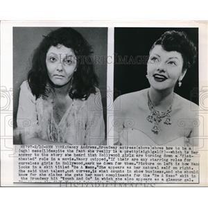 1950 Press Photo Both Pictures of Actress Nancy Andrews in "Be A Mess"