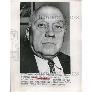 1953 Press Photo Former Congressman Harold Knutson Dies - nee01956