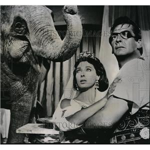 1960 Press Photo Victor Mature and Rita Gam in Hannibal