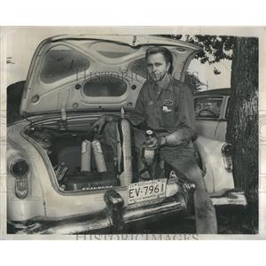 1956 Press Photo Car Trunk Explosives