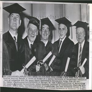 1964 Press Photo Five Nobel Prize Winners Honor Science