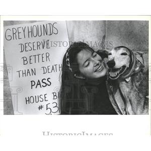 1990 Press Photo Greyhound Friends, Inc. Demonstration