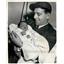 1954 Press Photo Actor Norman Wisdom Sees His Baby Daughter - KSB21659