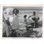1963 Press Photo Actor James Whitmore & Kim Kokich Are Filmed At Belleair Beach