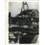 1932 Press Photo Bridge being constructed, River Elbe at Tangenmuende Germany