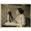 1918 Press Photo Lucille Swain Bluur Working on Portrait Temple Duncan