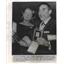 1963 Press Photo Ingrid Bergman, Anthony Quinn Hold Silver Mask Awards