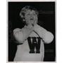 1963 Press Photo Waukegan cheerleader Ann Barnes carver