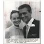 1956 Press Photo Victoria Shaw and Roger Smith get married in Hollywood