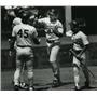 1990 Press Photo Milwaukee Brewers - Greg Brock, Rob Deer, Dave Parker