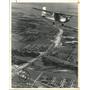 1962 Press Photo Student Skydiver, Circled, Prematurely Pulled Ripcord, Texas