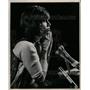 1975 Press Photo Actress Fonda Behind Microphones - RRW20799