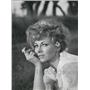 1965 Press Photo Actress Lucretia Love Portrait Wearing White Flowers