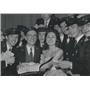 1960 Press Photo Maria Candido & a group of happy telegraphists.
